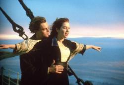 Leonardo DiCaprio and Kate Winslet in Titanic.