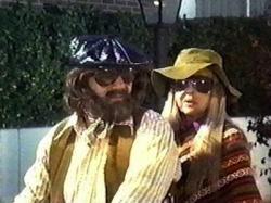 Ernest Borgnine and Bette Davis don hippie disguises to rob banks in Bunny O'Hare.