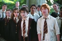 Emma Watson, Daniel Radcliffe and Rupert Grint in Harry Potter and the Prisoner of Azkaban.